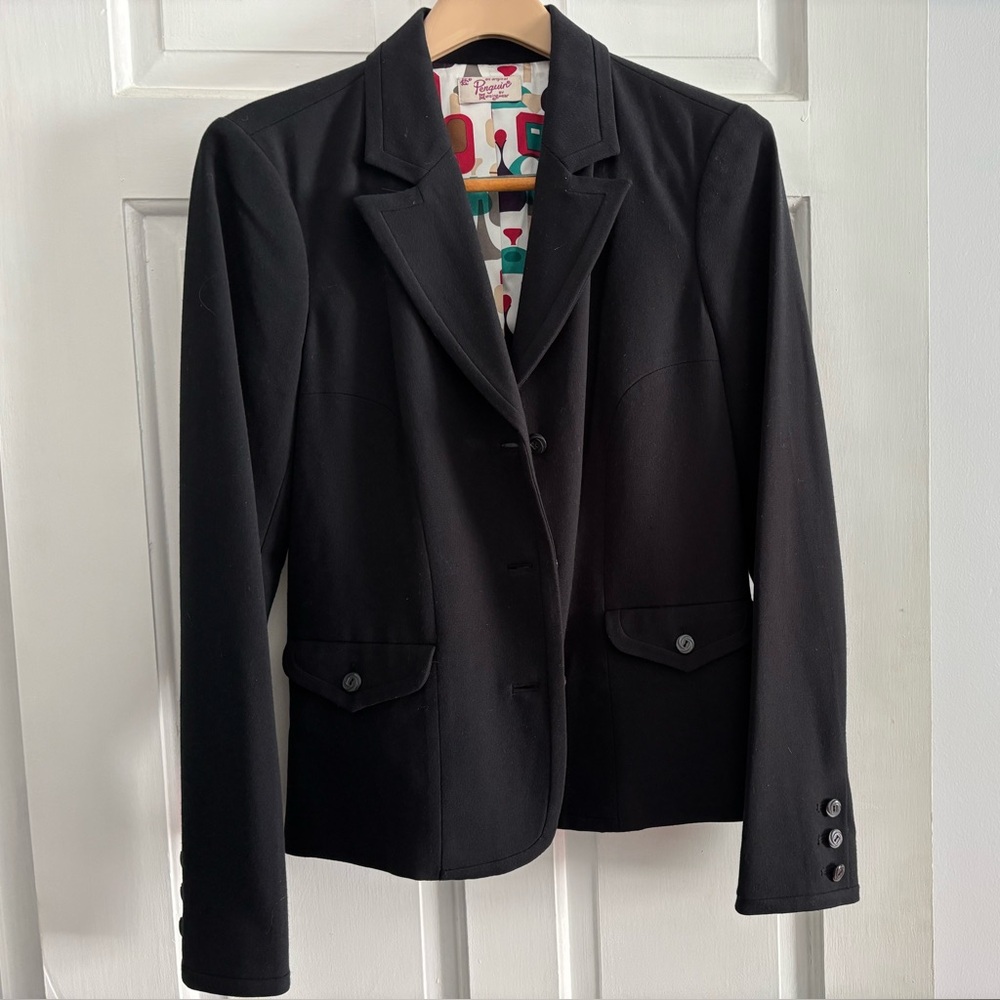 Penguin Black Button Up Lined Blazer